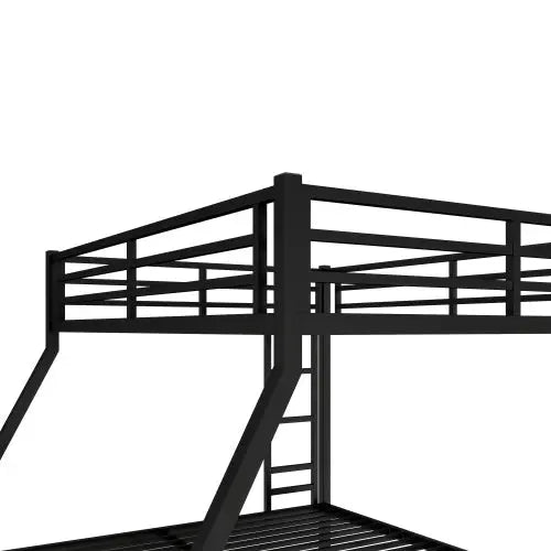 Metal Queen Over King Bunk Bed - Black My Store