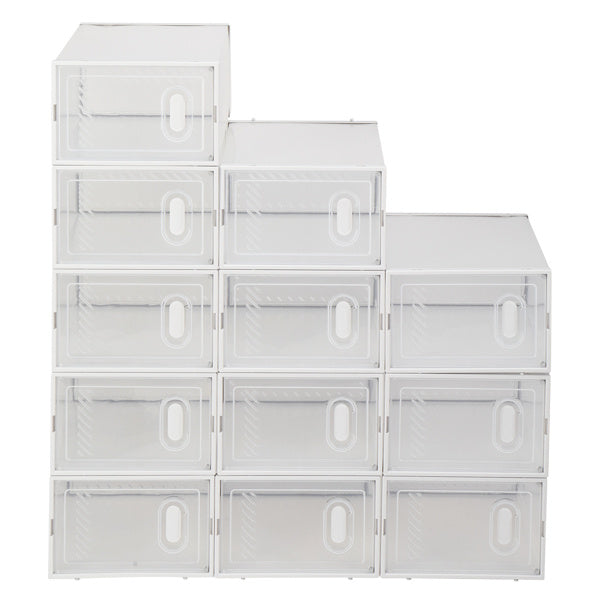 12pcs White Shoe Box Plastic Inkedjoy