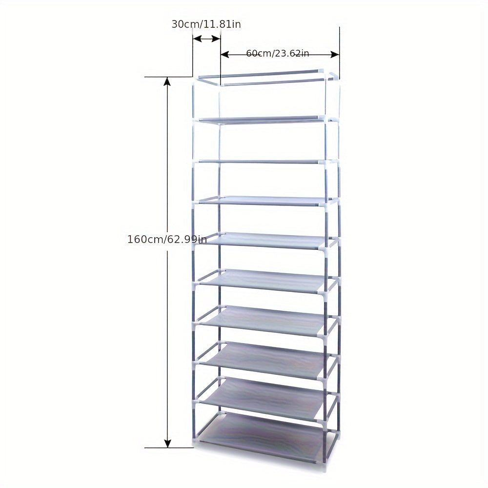 1 Set Of 10-layer Shoe Cabinet With Dust Cover, Easy To Assemble Inkedjoy
