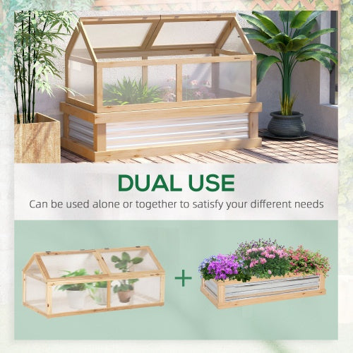 Outsunny Raised Garden Bed With Polycarbonate Greenhouse My Store
