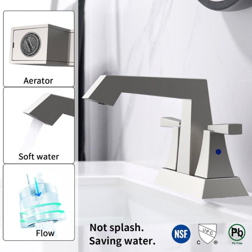 2-Handle Bathroom Sink Faucet Brushed Nickel My Store