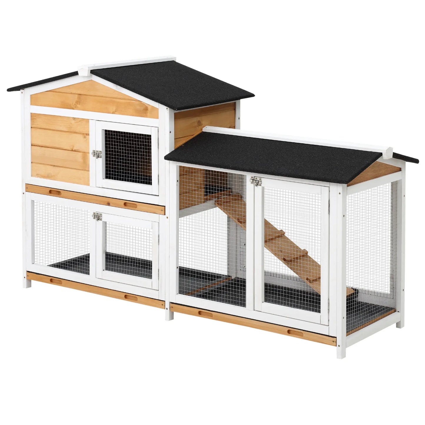 2 Storey Rabbit Hut Wooden Bunny Hut Small Animal House With Ramp My Store