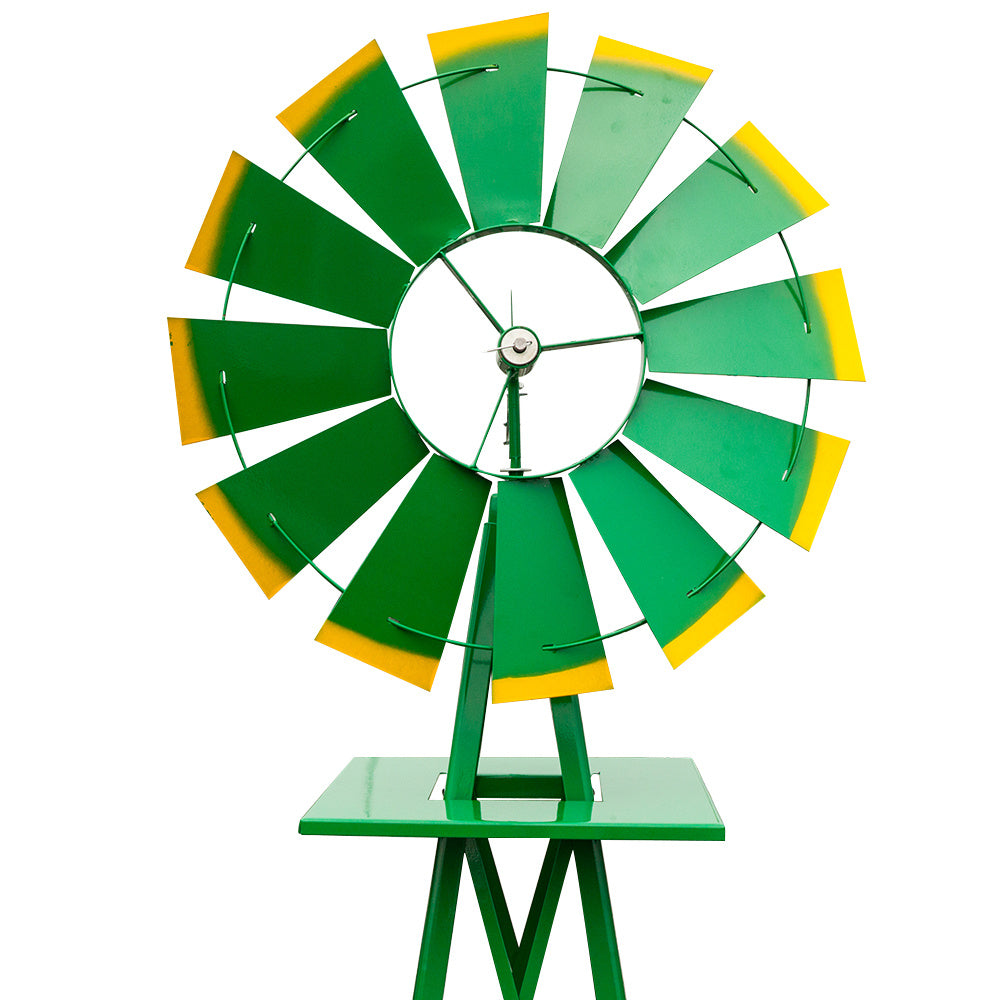 8FT Weather Resistant Yard Garden Windmill Green My Store