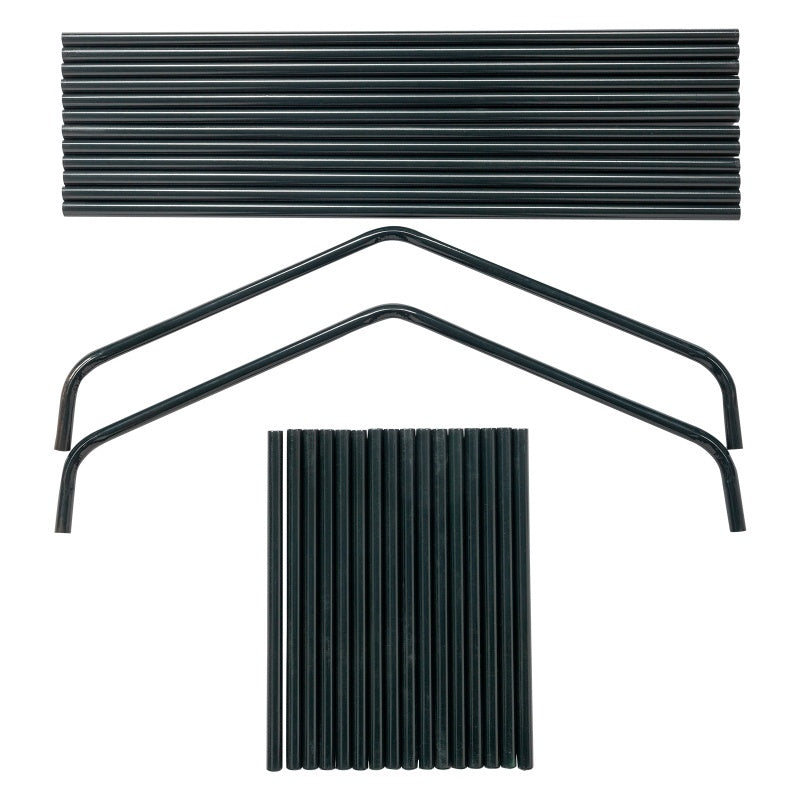 69x49x160cm PE Fabric Flower Room, Black Iron Pipe Pointed Mini Strip, 4-layer Grid Flower Rack With Zipper Roll Door Inkedjoy