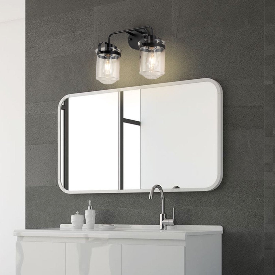 2-Light With Clear Glass Shade,Modern Sconce My Store
