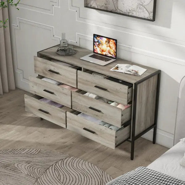 Wooden Dresser With 6 Drawers My Store