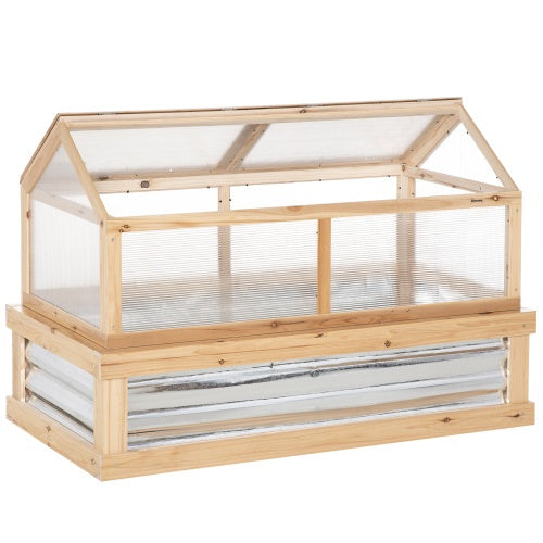 Outsunny Raised Garden Bed With Polycarbonate Greenhouse My Store