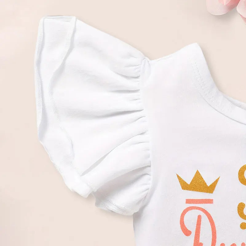 Newborn Baby Girl Outfits Infant Letter Print Romper Tutu Skirt Headband Coming Home Clothes Set My Store