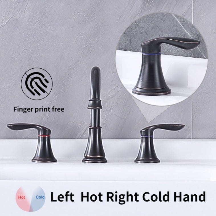 8 Inch Wide Bathroom Sink Faucet -Bronze Ohberri