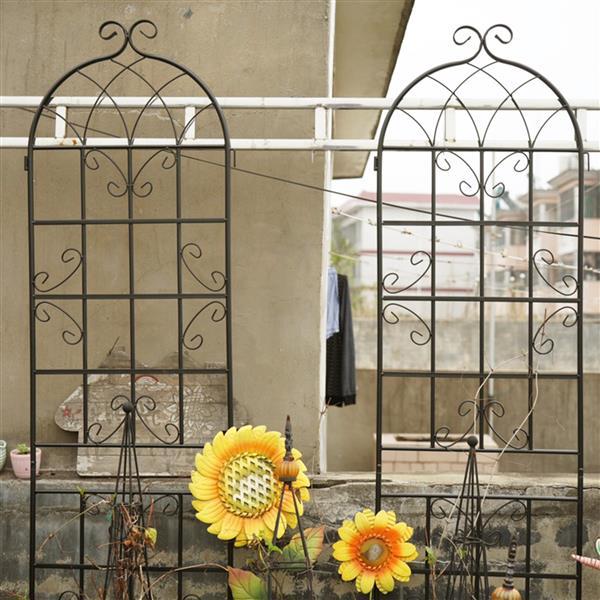 Metal Garden Trellis , Suitable For Climbing Plants, Outdoor Flower Stand - Black Inkedjoy