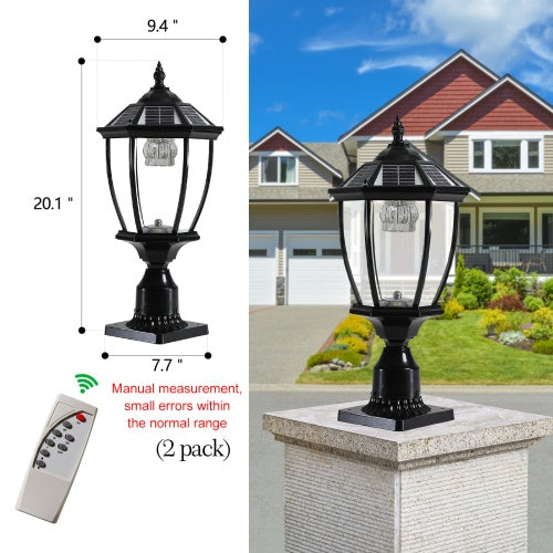 Solar Pillar Headlights With Dimmable LEDs - 2 Packs My Store