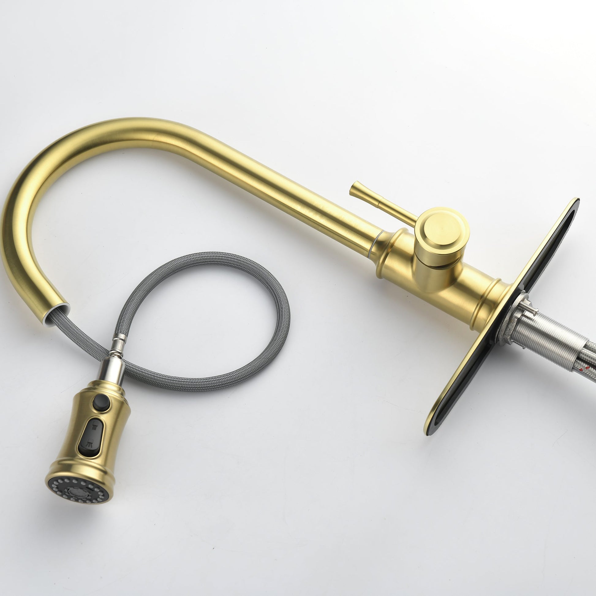 Single Handle High  Pull Out Kitchen Faucet- Stainless Steel Ohberri