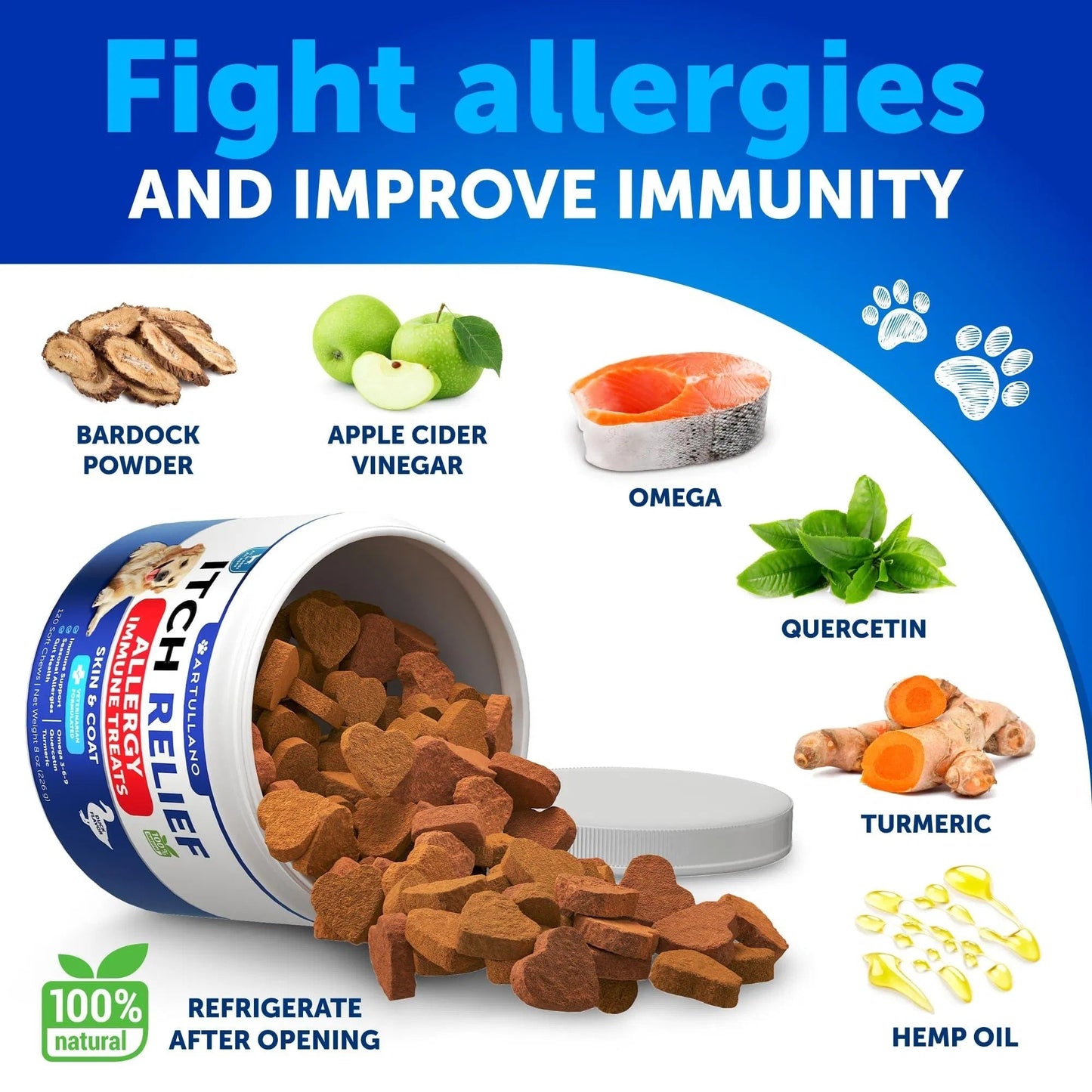 Allergy Relief Chews Itching Skin Relief For Dogs Fish Oil 3 Seasonal Allergies Pills Skin & Coat- 120 Soft Treats My Store
