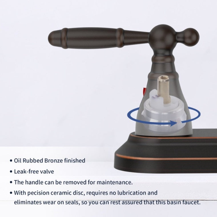 2 Handles Bathroom Sink Faucet, Oil Rubbed Bronze Ohberri