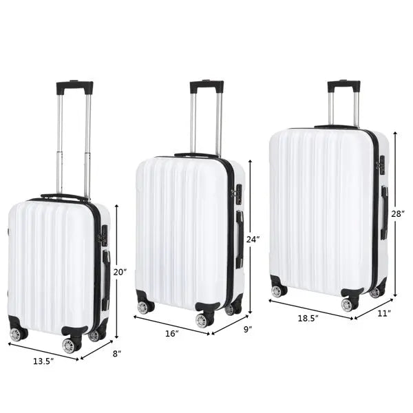Vertical Pattern Three-in-one Trolley Case With Handle And Universal Wheels Inkedjoy