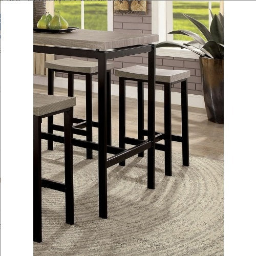 5 Pc Counter Height Table Set Two Tone Design Black Gray Dining Chairs Inkedjoy