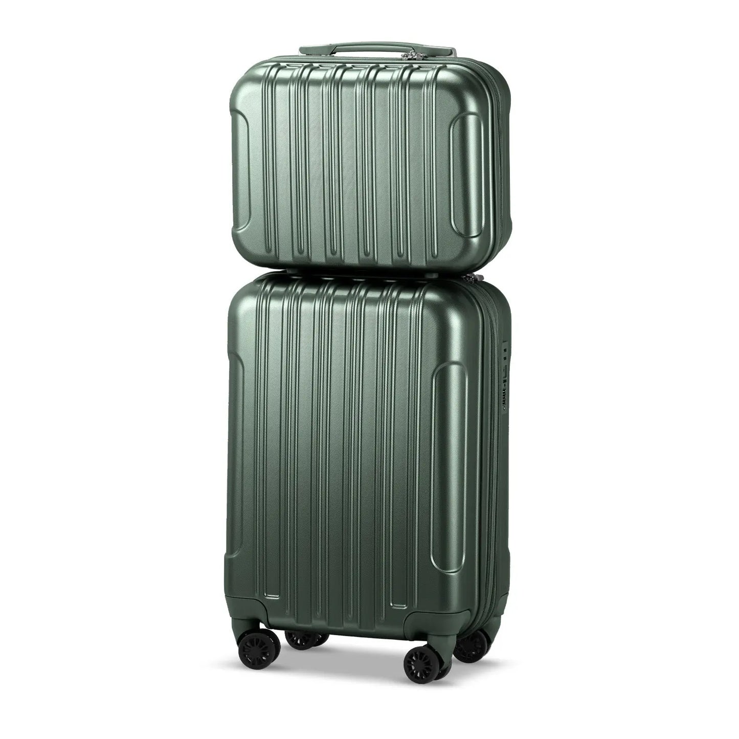 Vertical Pattern Two-piece Set 20 Inch Expandable With 14 Inch Suitcase Inkedjoy