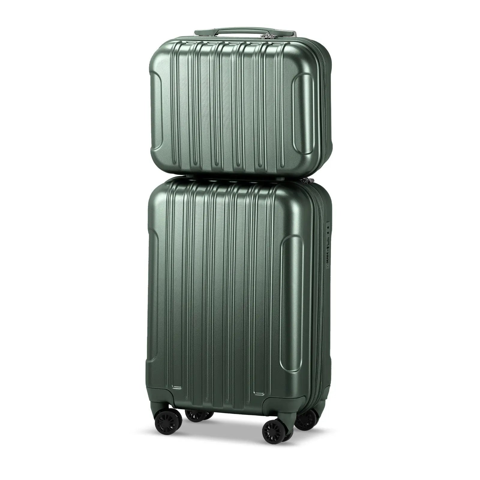 Vertical Pattern Two-piece Set 20 Inch Expandable With 14 Inch Suitcase Inkedjoy