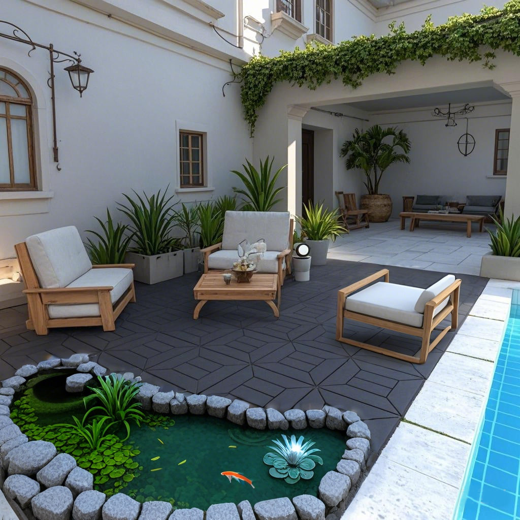 Waterproof, Wear-resistant, DIY Assembly, Garden, Courtyard, Balcony,plastic Flooring Inkedjoy
