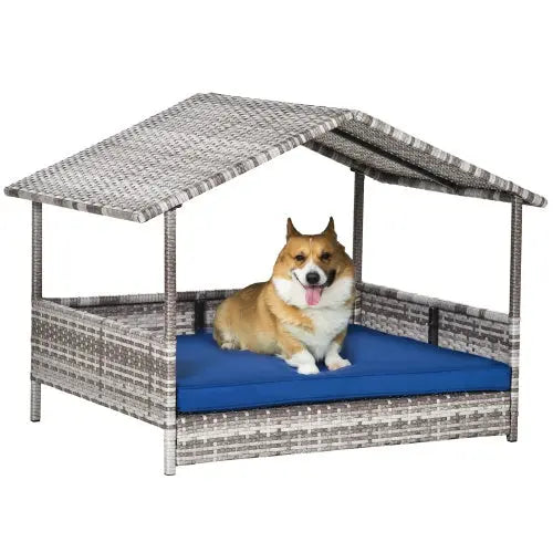 The Rattan Dog House Outdoors With A Canopy, My Store