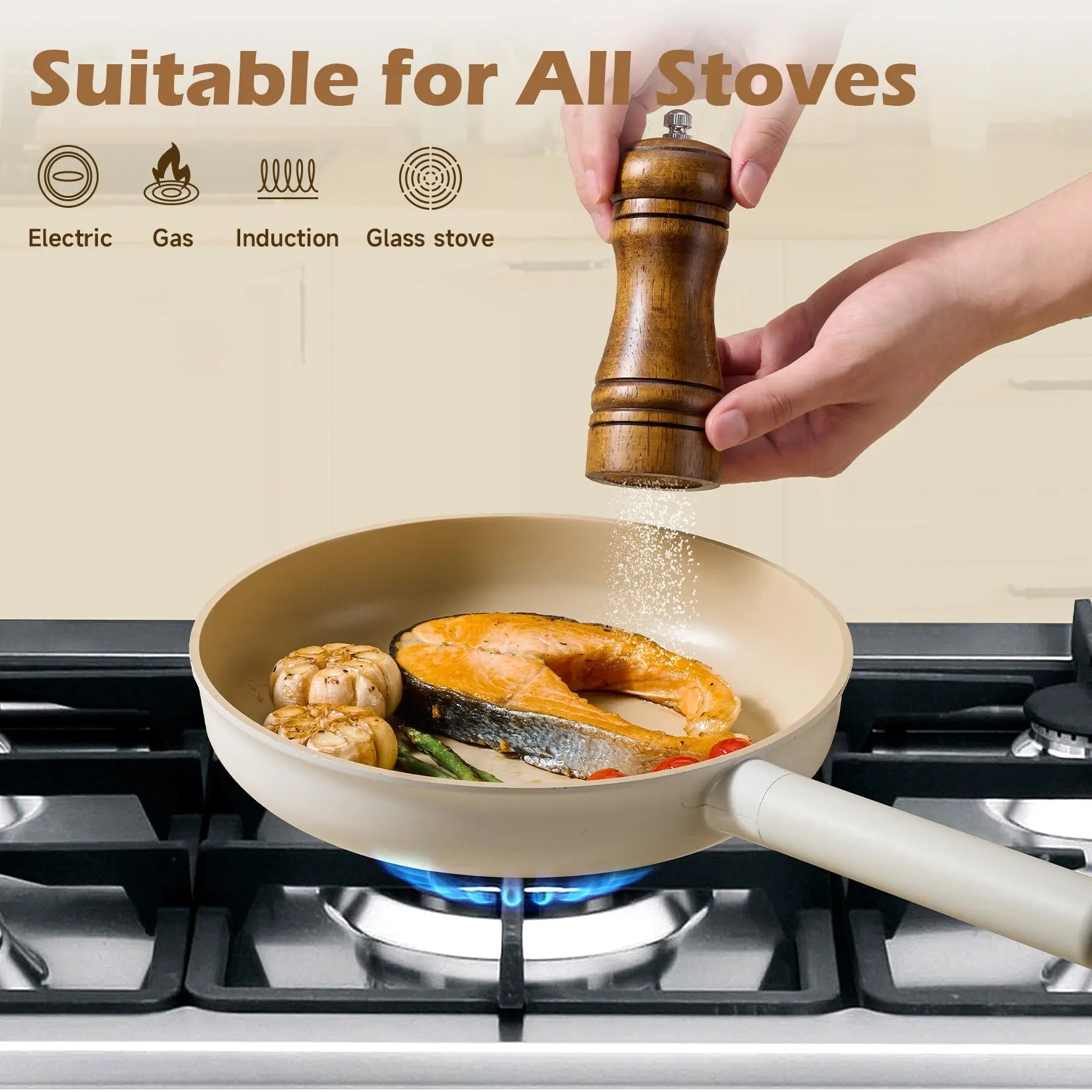 Ceramic Cookware Sets 17pcs, Pots And Pans Set Non Stick My Store