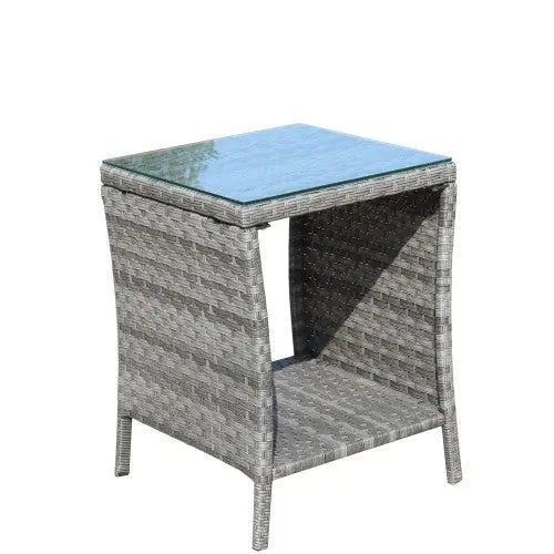 Outdoor Patio Furniture 1 Coffee Table With Clear Tempered Glass My Store