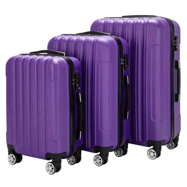 Vertical 3-in-1 Spinner Wheel With Handle Trolley Case - Purple Inkedjoy