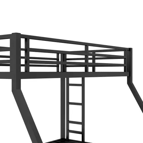 Metal Full XL Over Queen Bunk Bed -Black My Store