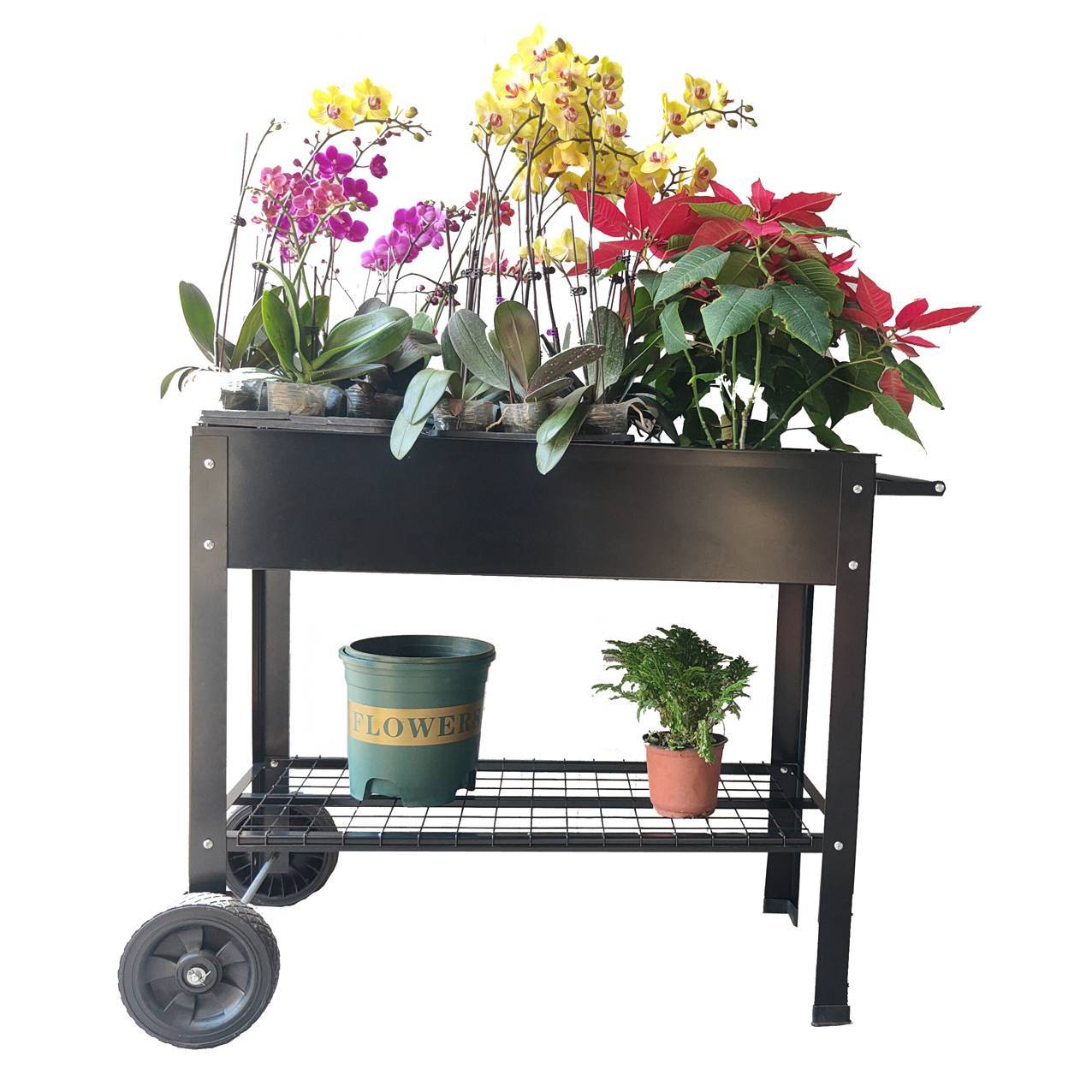 Mobile Metal Raised Garden Bed Cart With Legs Inkedjoy