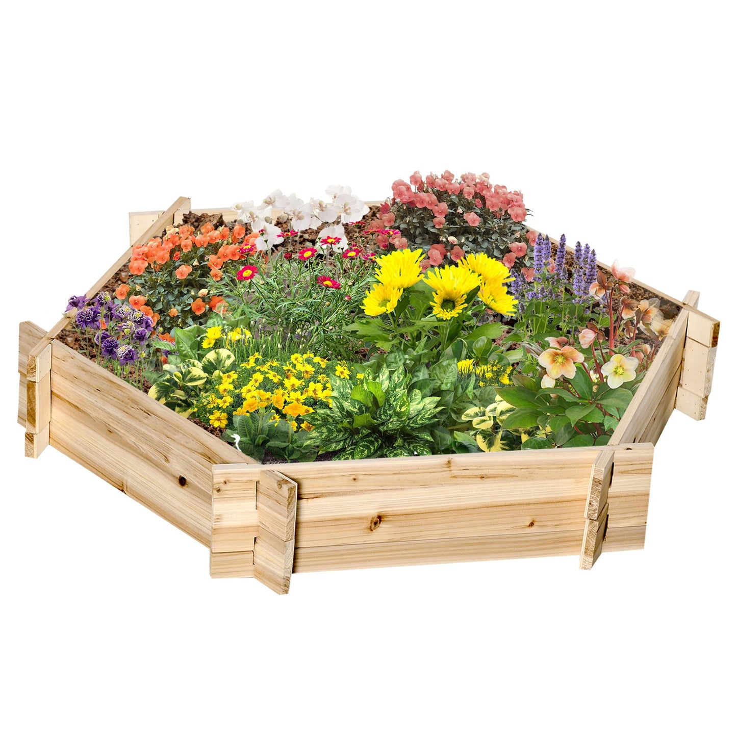 Screwless Raised Garden Bed, Hexagon Planter Box Inkedjoy