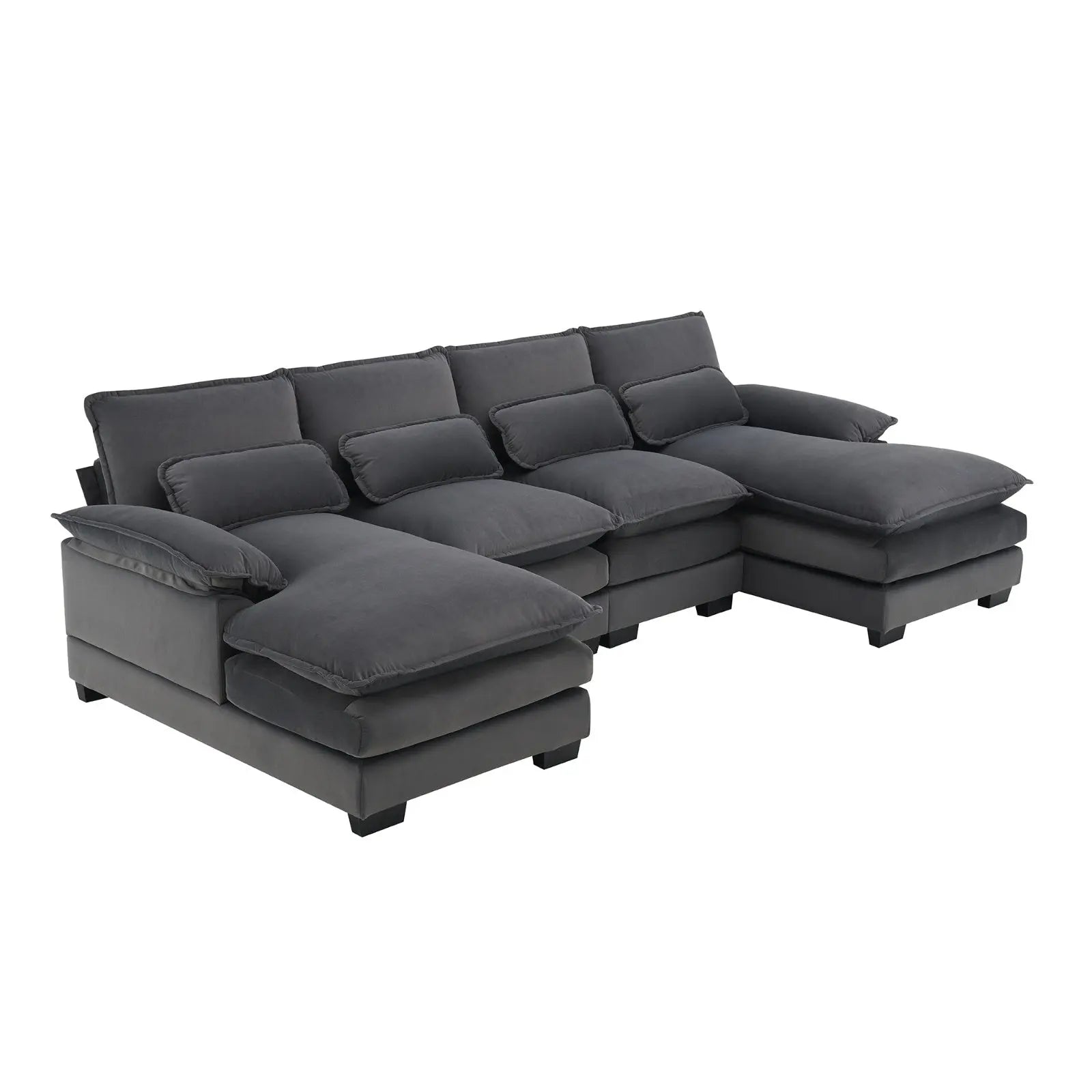 Modern U-shaped Sectional Sofa, 6-Seat With Waist Pillows My Store