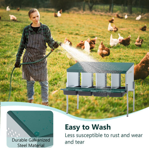 4-Hole Chicken Nest, With Legs And Cover To Protect Eggs,Green Inkedjoy