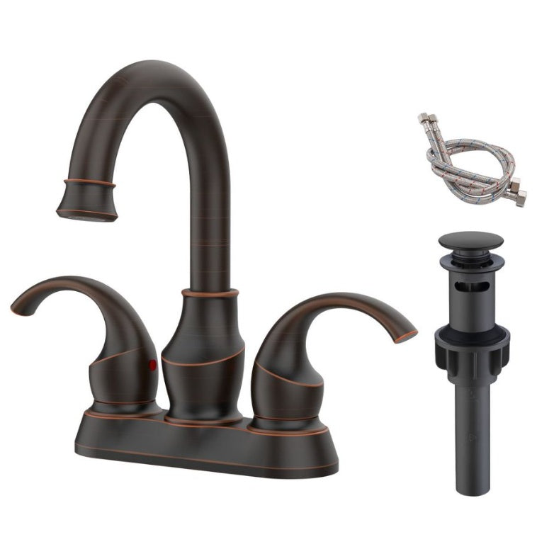 Oil Rubbed Bronze Bathroom Faucet With 2-Handle And 360 Degree Rotating Spout My Store