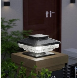 4 Pack Solar Outdoor Post Pap Lights Cold White IP65 Waterproof Inkedjoy