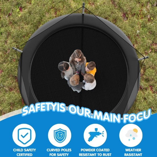 14 FT TRAMPOLINE INSIDE SAFETY NET WITH BASKETBALL HOOP My Store