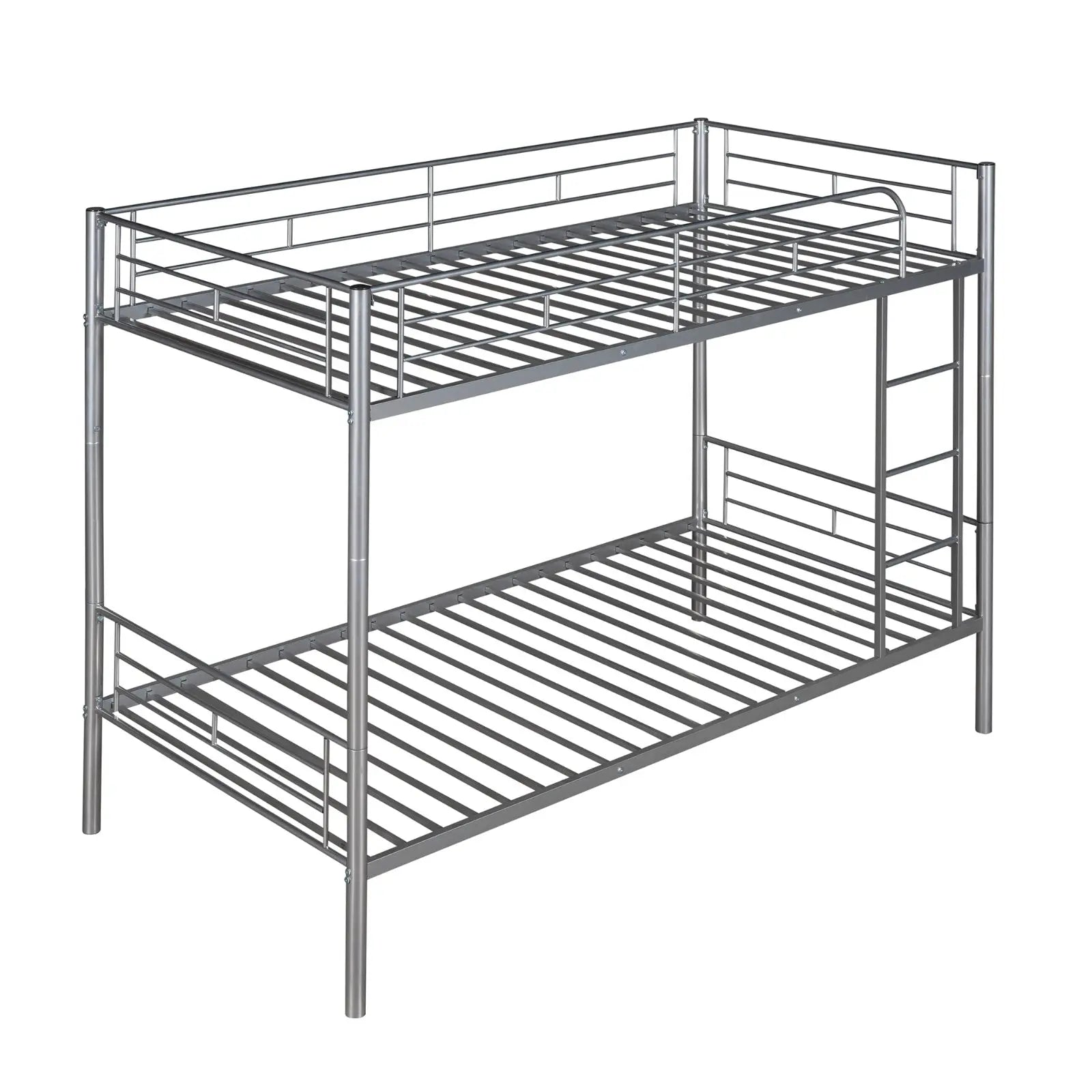 Twin Over Twin Metal Bunk Bed  Silver My Store