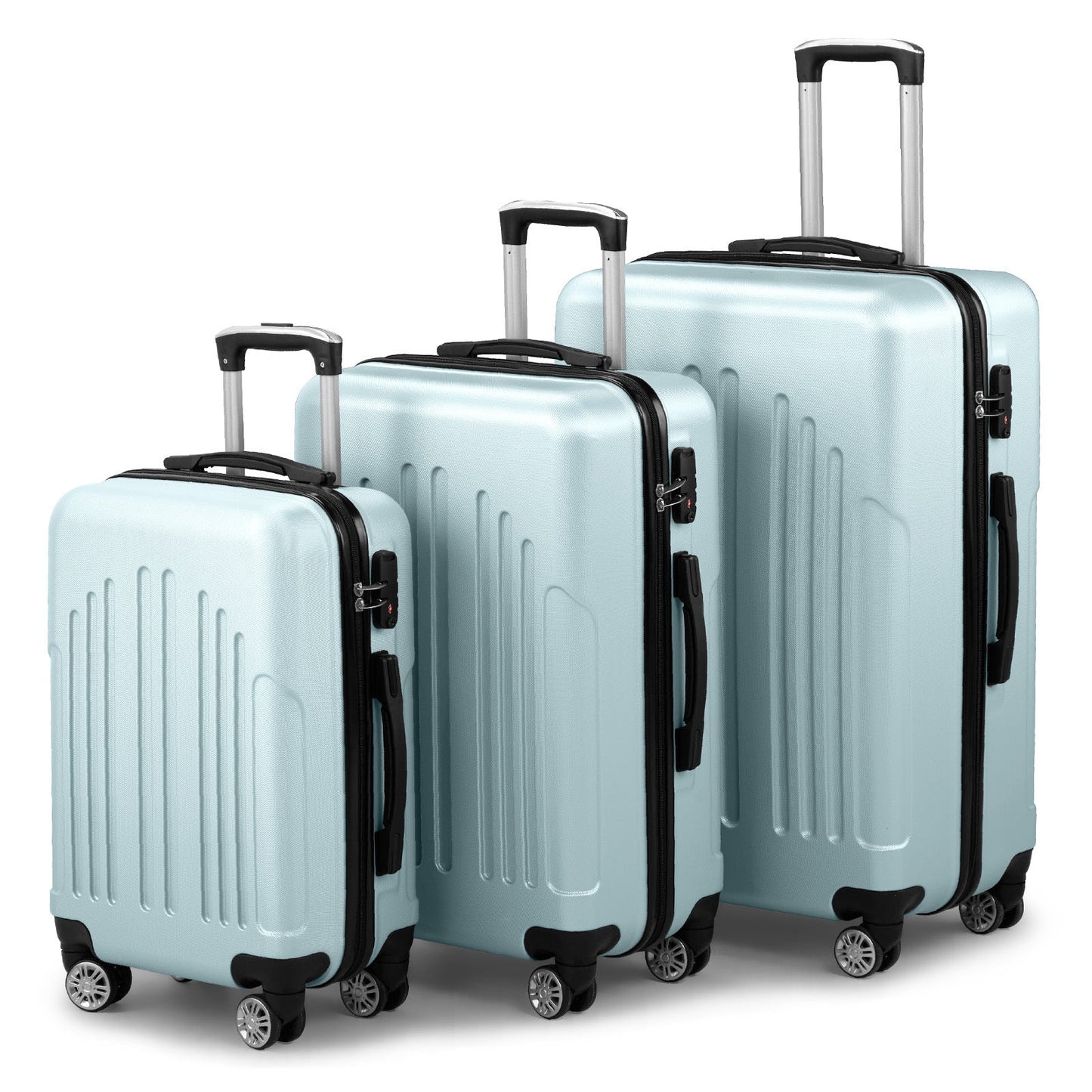Three In One ABS PC Suitcase 20in 24in 28in Suitcase Inkedjoy