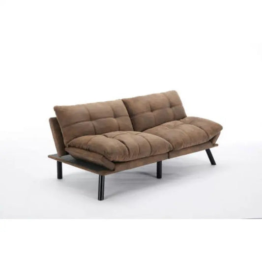 Leatehr Feeling Brown Convertible Folding Modern Sofa Bed My Store