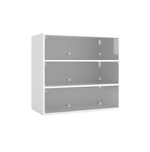 White Glass Door Shoe Box Shoe Storage Cabinet With RGB Led Light Inkedjoy