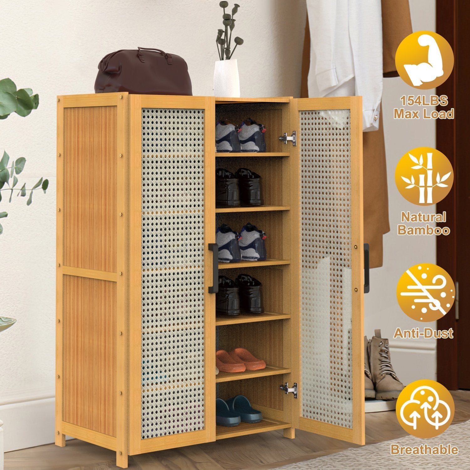 6-tier Bamboo Shoe Rack Inkedjoy