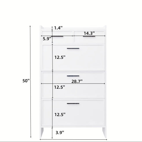Shoe Rack 3 Doors With 2 Drawers With Open Space Inkedjoy