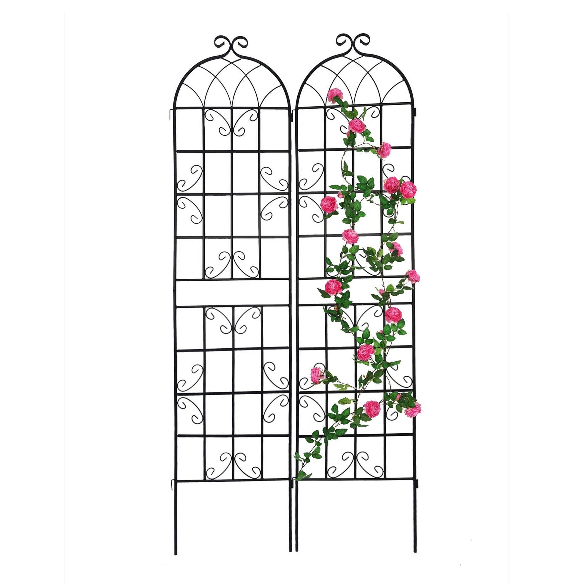 2 Pack Metal Garden Trellis Rustproof Trellis For Climbing Plants Inkedjoy