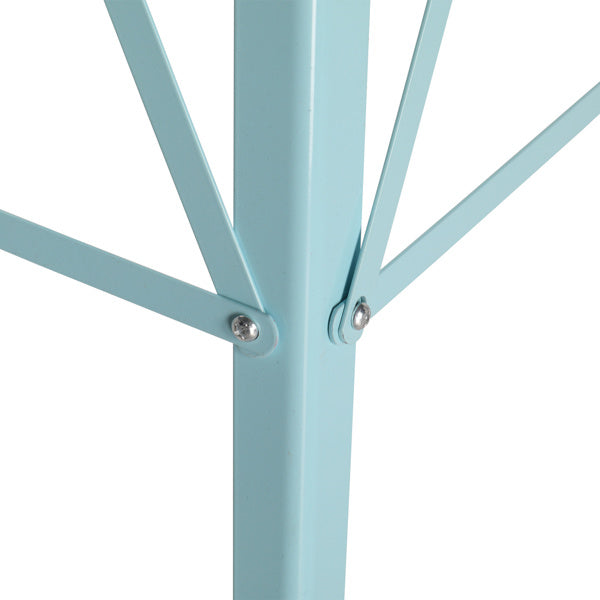 8ft Light Blue Ribbon Wind Vane, 4-pod Standing Iron Windmill Inkedjoy