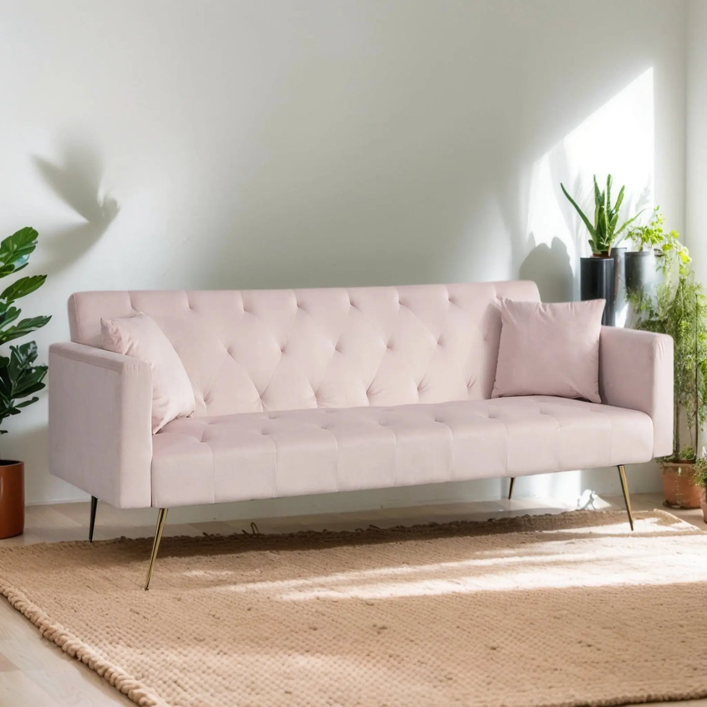 Modern Velvet  Sofa Bed Folding Futon My Store