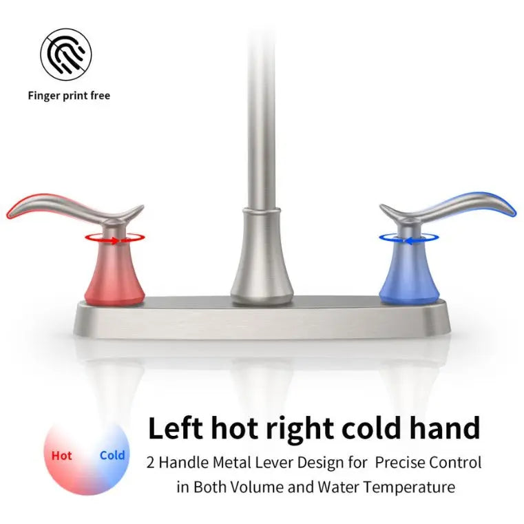 Single Handle High Brushed Nickel Pull Out Kitchen Faucet Ohberri