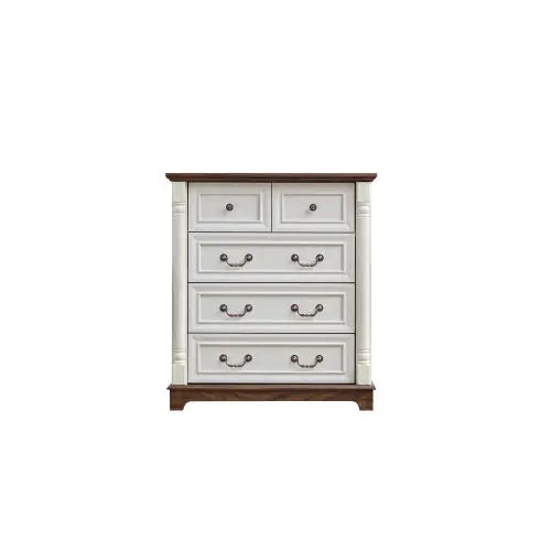 Farmhouse Style 5 Drawer Dresser Chest With Base Wooden Rustic My Store