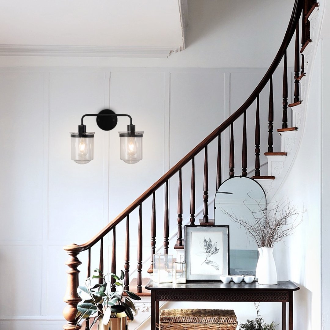 2-Light With Clear Glass Shade,Modern Sconce My Store
