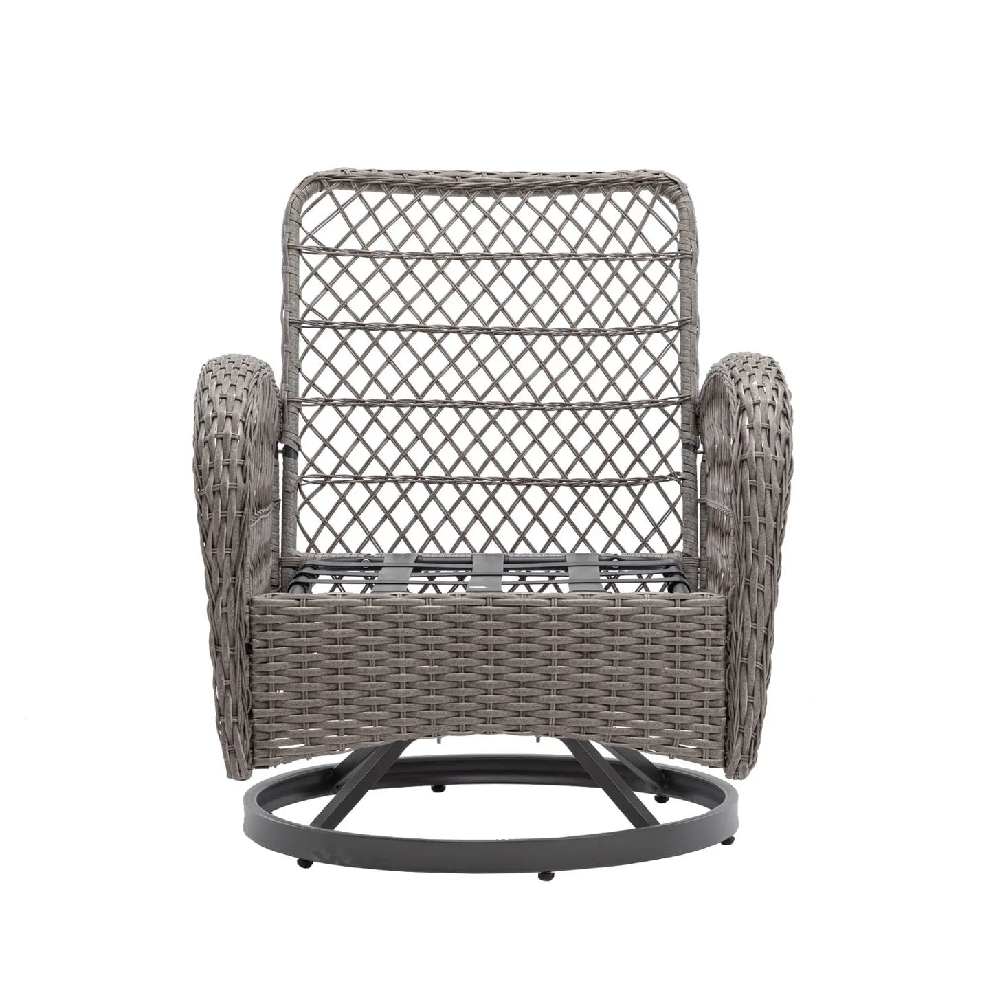 3pc Outdoor Swivel Rocker Chairs, 360 Rocking Patio Set With Thick Cushions My Store