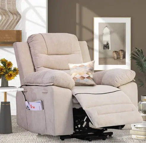 Massage Recliner And Heating Function And Side Pocket My Store