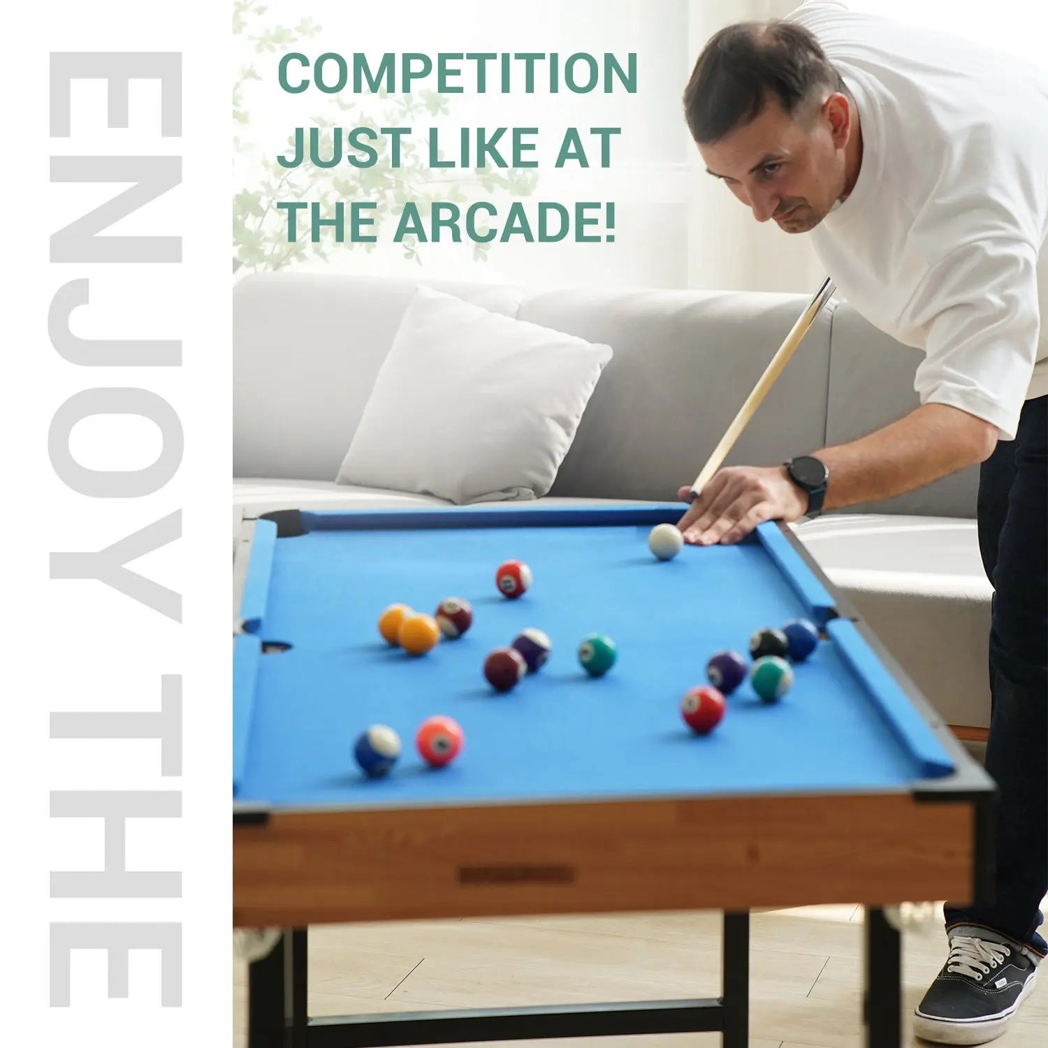 3 In 1 48in Folding Portable Combo Game Table Set With Ping Pong, Slide Hockey, Pool Billiards For Kids And Adults My Store